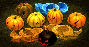 spooky pumpkins 3d fbx