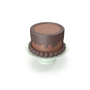 3D cartoon chocolate cake model
