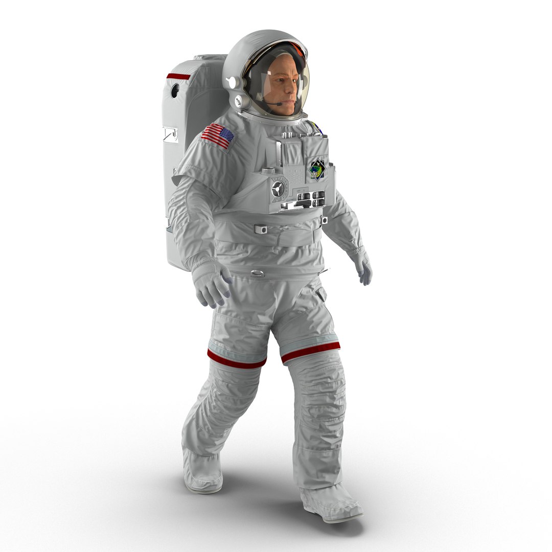 Astronaut Nasa Extravehicular Mobility Unit without Visor Rigged 2 3D model preview