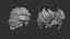 15 Male anime character hair styles and hairdoo low poly IMM brush set for Zbrush fbx and obj files