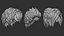 15 Male anime character hair styles and hairdoo low poly IMM brush set for Zbrush fbx and obj files