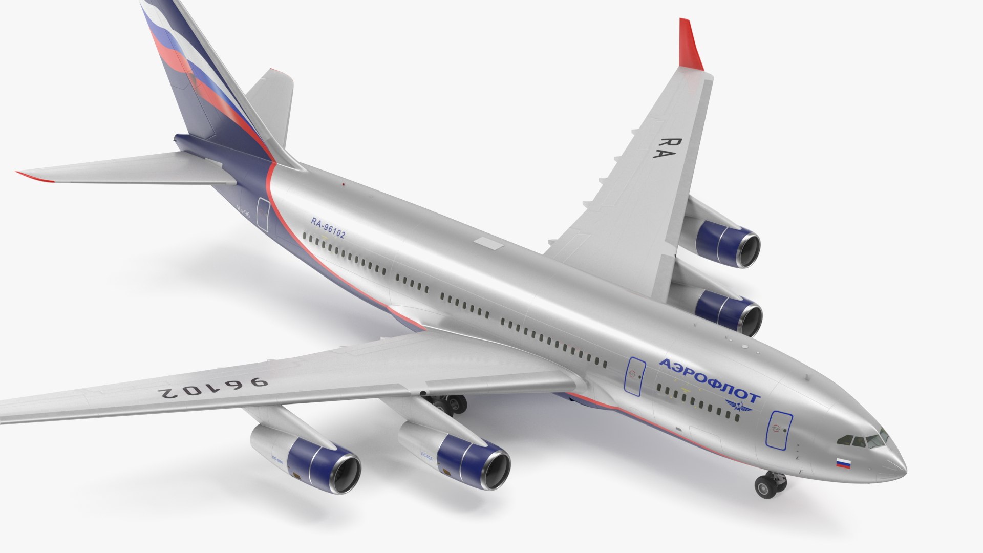 IL-96 Russian Plane Simple Interior Rigged 3D model preview