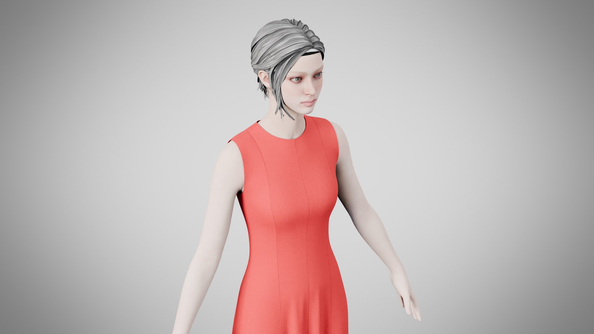 3D Dress 43 Average Red Model - TurboSquid 2522312
