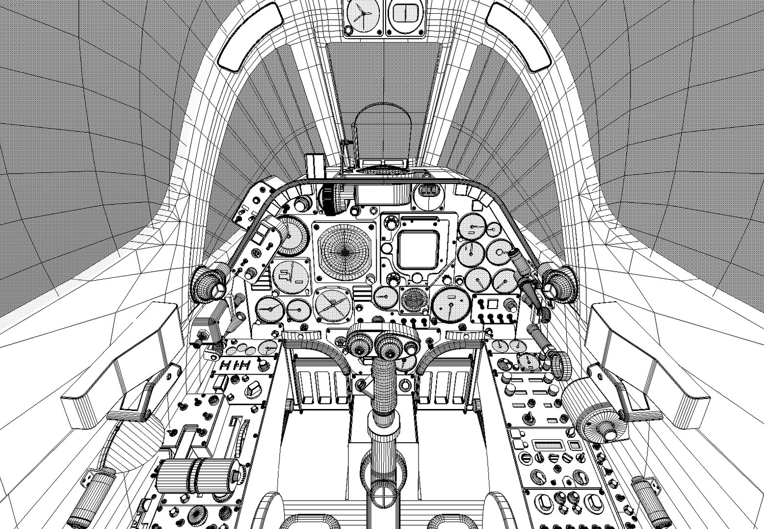 3d A-4m Skyhawk Cockpit Model