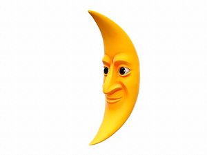cartoon moon 3D model
