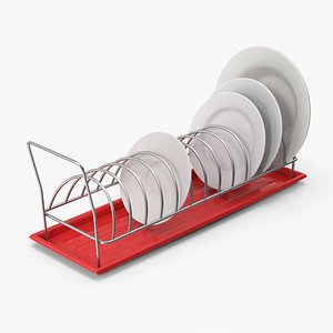 Red Dish Drying Rack
