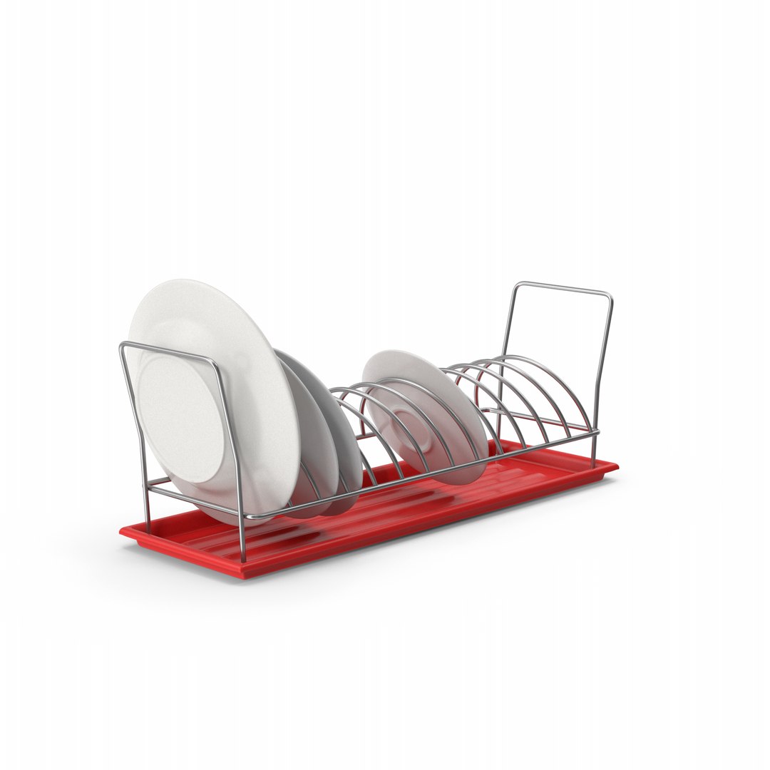 Red Dish Drying Rack 3d Model Turbosquid 2025720 1606