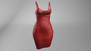 red dress lisa 3d model