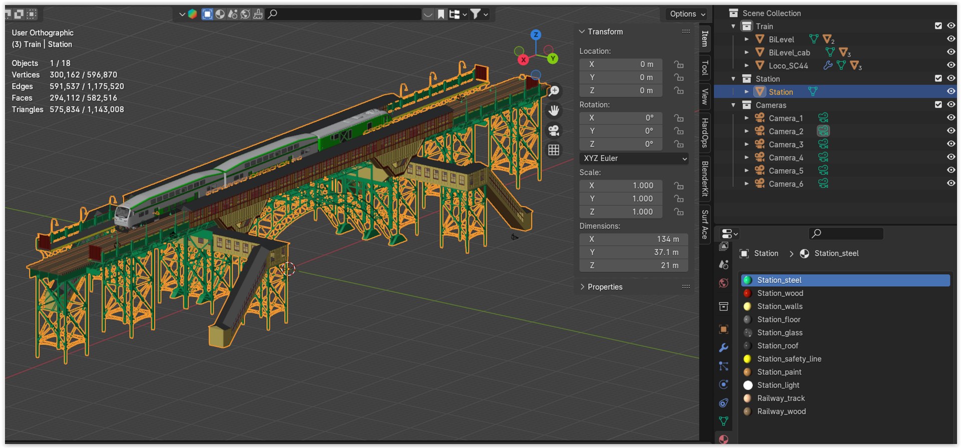 3D Model Station With BiLevel Train - TurboSquid 2312189