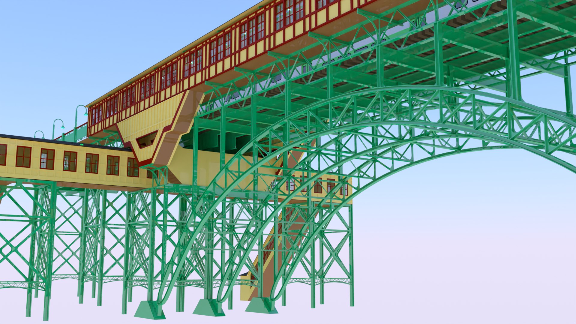 3D Model Station With BiLevel Train - TurboSquid 2312189