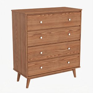 Mid-century modern drawer chest 3D
