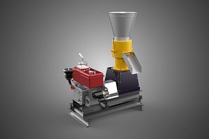 MOBILE PELLET PRESS MILL MACHINE DIESEL ENGINE ELECTRIC STARTER