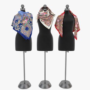 russian scarves 3D model