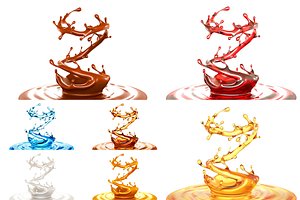 3D model splash liquid water