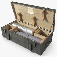 Artillery Projectile 152 mm with Box Game Ready