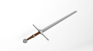3D Battle Scarred Sword