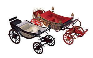 Ascot and 1902 Royal State Landau Bundle 3D model