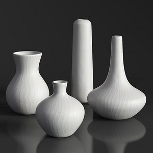 3D restoration matte white glass vase model