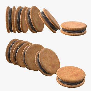 sandwich chocolate cookie 3D
