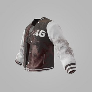 Male Jacket 01 Black And White Blood 3D model