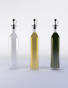 3d olive oil bottle set