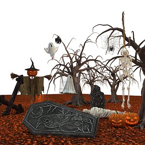 3D 80 Halloween Horror 3D Assets  Spooky Props  Gothic Elements