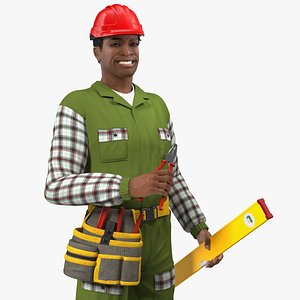 3D model light skinned black builder