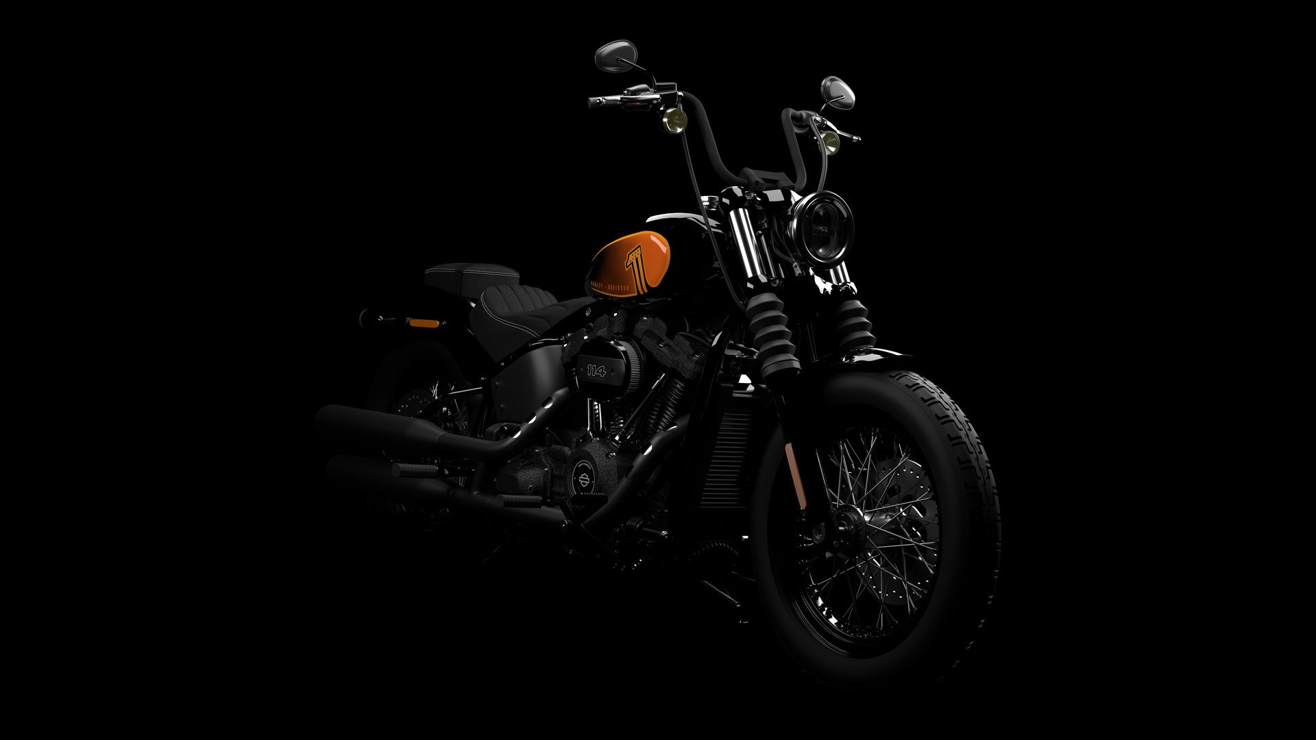 3D Realistic Harley Davidson Street Bob 2021 Vivid Black - TurboSquid ...