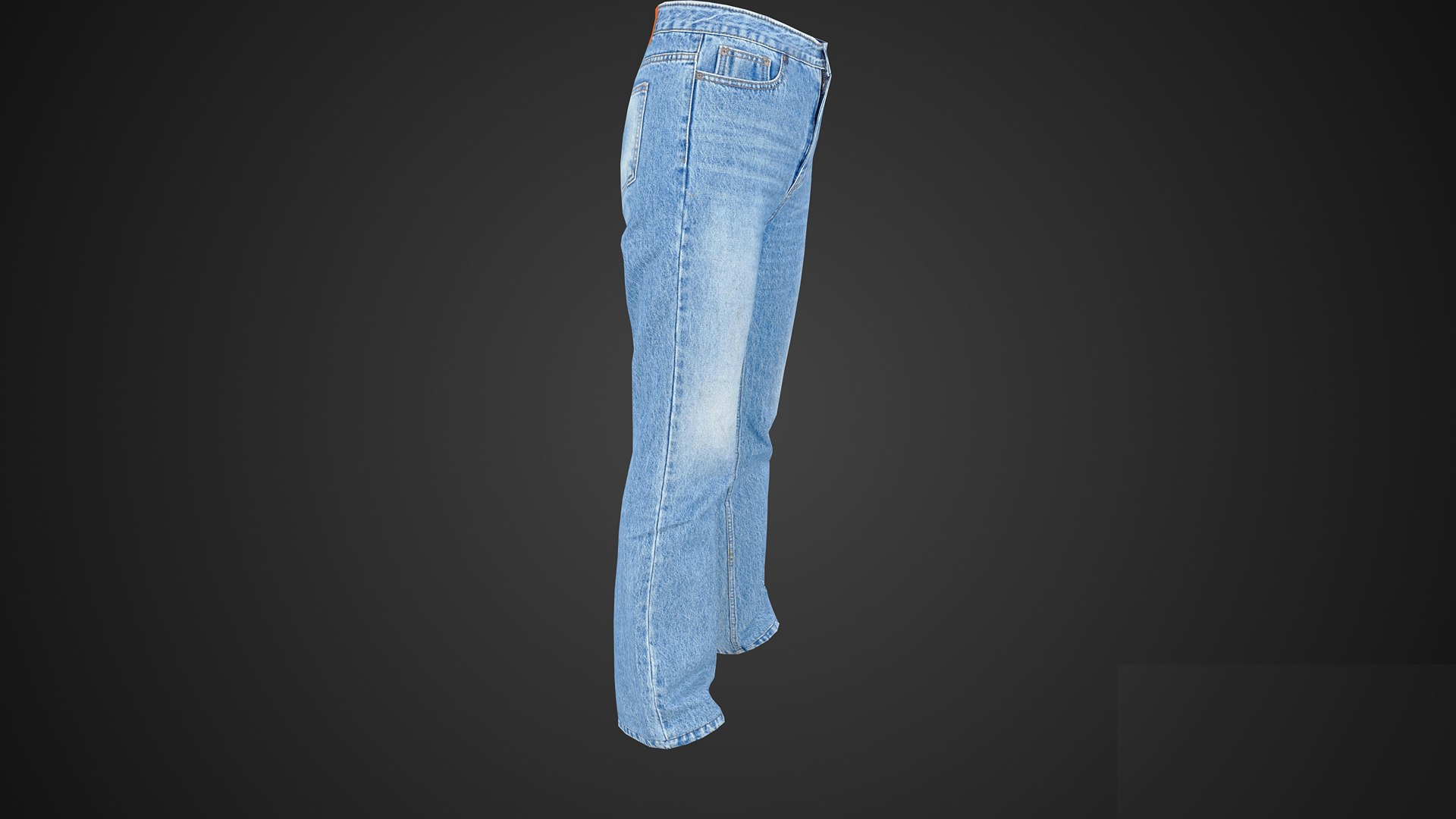 Game Ready Bell Bottom Jeans Model - TurboSquid 2060108