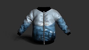 3D Blue  Green Bomber Jackets