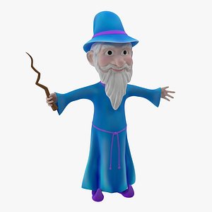 3d cartoon wizard model