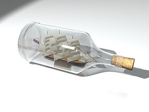 pirate ship bottle 3d model