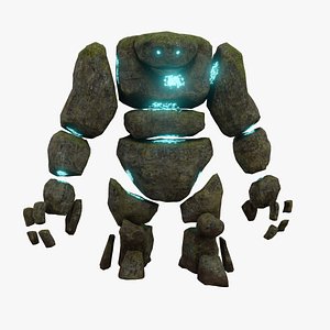 Animated Golem - 4 Elemental Skins 3D model