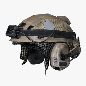 Desert Tactical Helmet  Realistic PBR 3D Model model