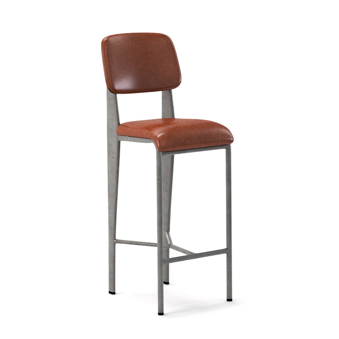 Prouve Counter Stool 3D Model TurboSquid 1954634