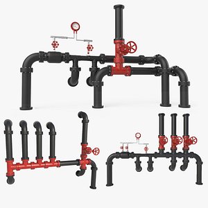 3D Industrial Pipes Collection
