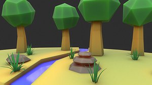 cartoon forest tree 3D model