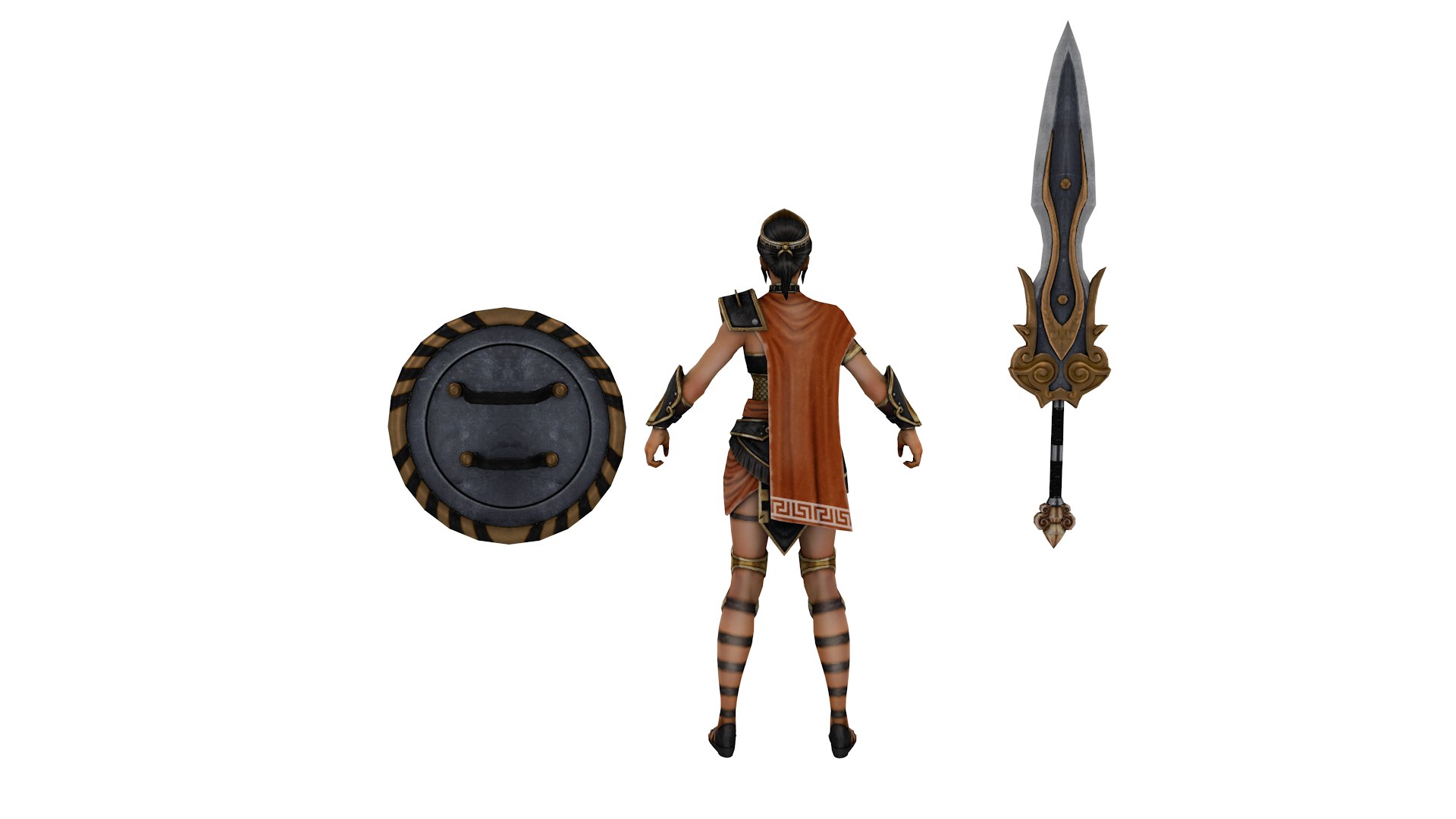 Ancient Female Warrior 3D Model With Ornate Sword 3D Model - TurboSquid ...