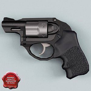 Revolver Ruger LCR Low Poly