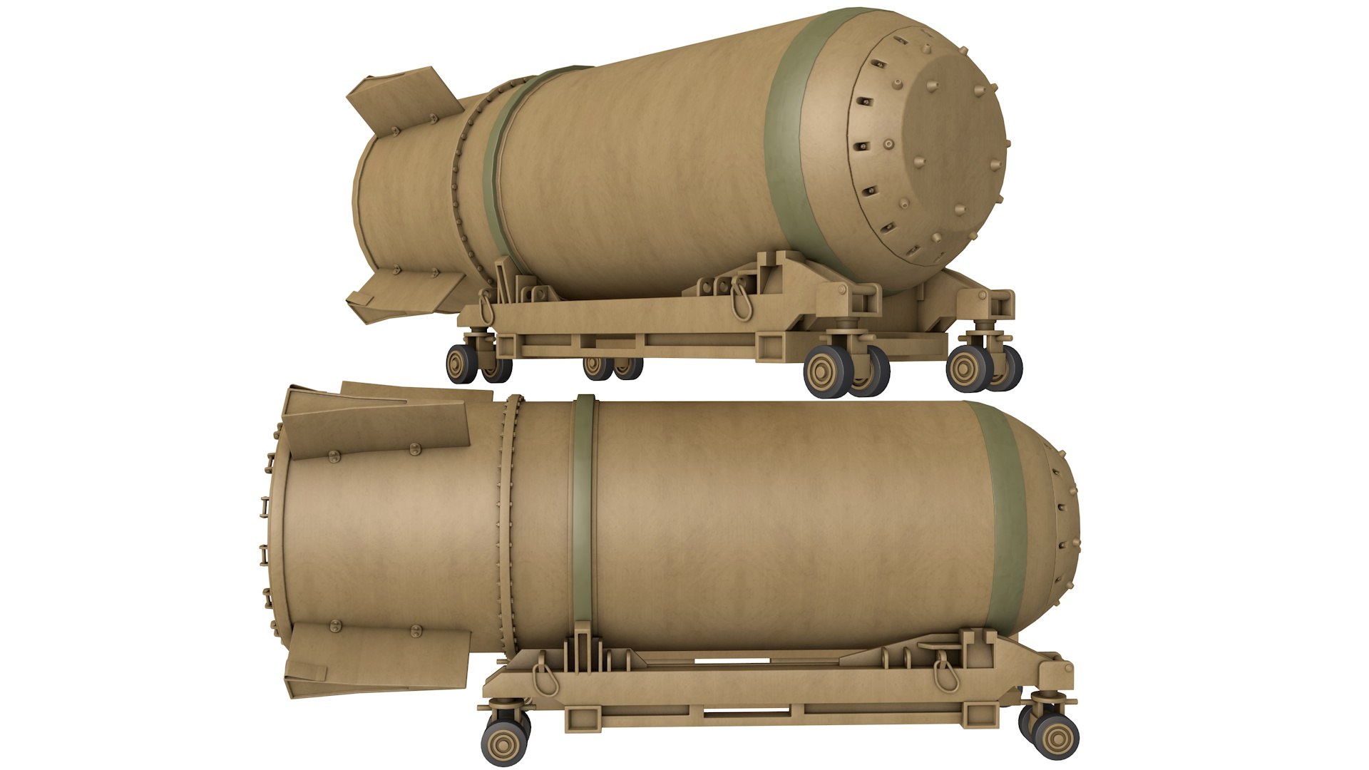 B41 Nuclear Bomb With Airplane Cart Model - TurboSquid 2254127