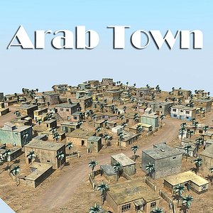 3d model houses props palm