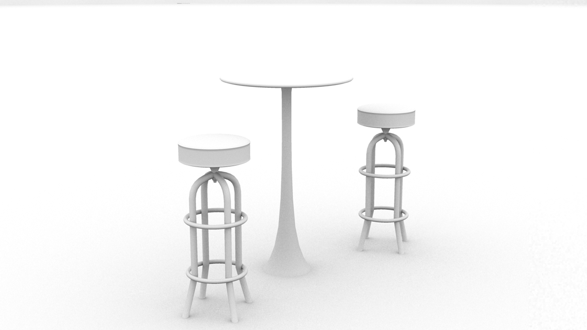 free obj model chrome bar stool table