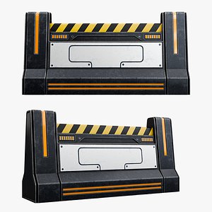 Sci-Fi Road Barrier Low-poly 3D model 3D model