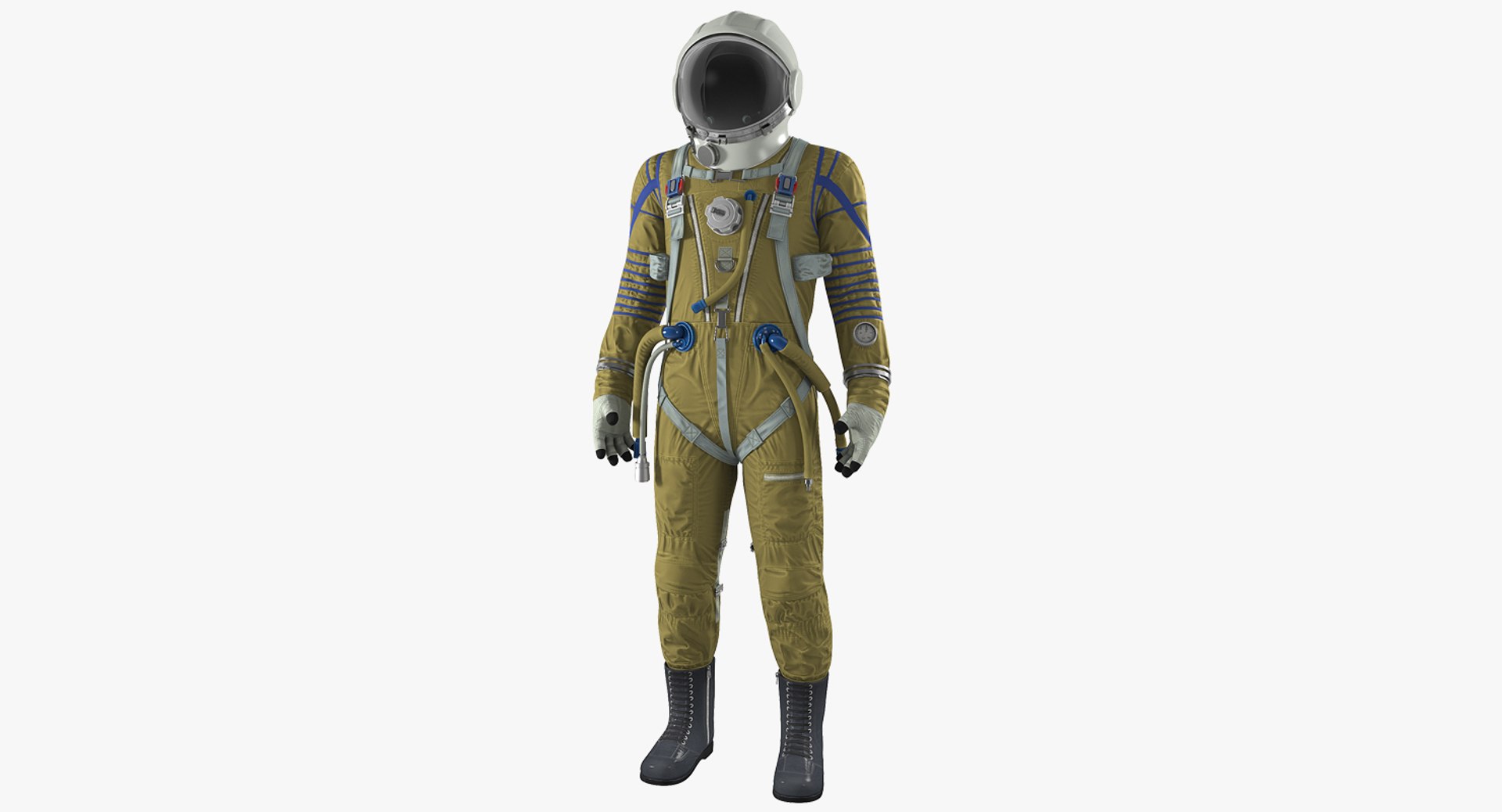 Space Suit Strizh with SK-1 Helmet Rigged 3D Model 3D model preview