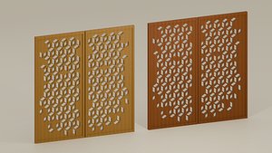 3D Modern Wooden Geometric Screen Panel model