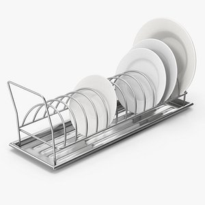 Modern Dish Drying Rack 3D model