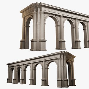Arch in classical Doric Denticulated order With Pedestal Vignola model