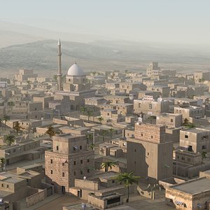 desert city scene houses 3d max