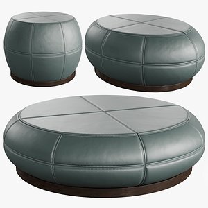 Helios Coffee Table Set Liaigre Style 3 Models High Quality Leather  Wood Furniture 3D model