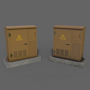 3D PBR Electric Box Brown